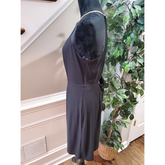 Laundry by Shelli Segal LBD Cocktail Dress Black Chain Straps Cut Out Size 10 - Picture 6 of 12